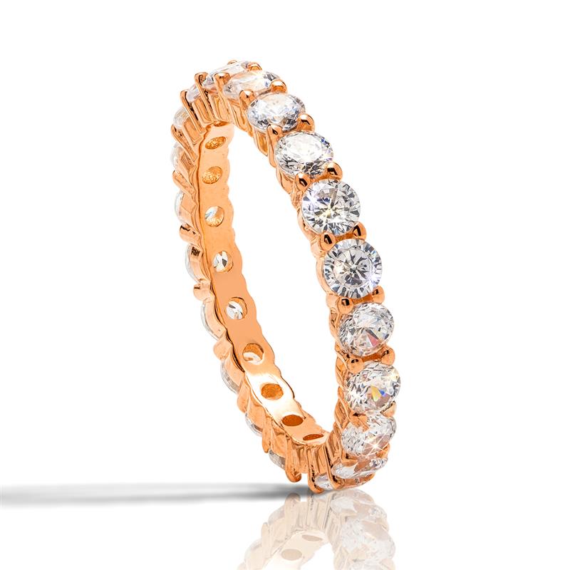 Rose Gold-Finished Sterling Silver Eternity Ring